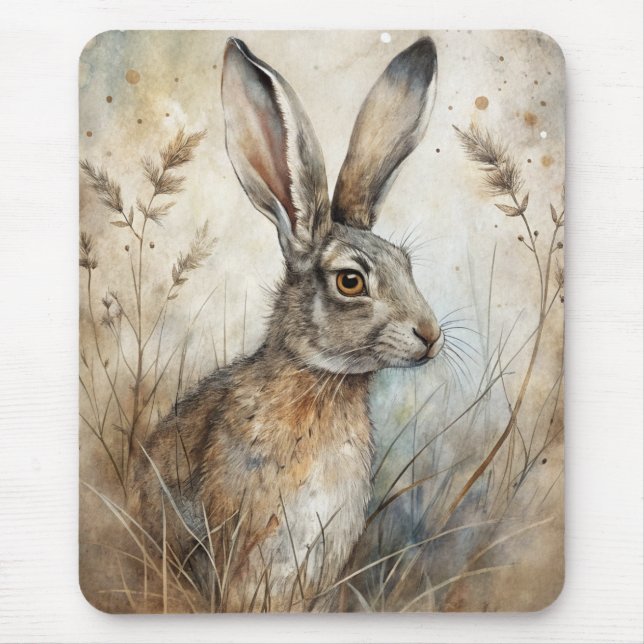 A Cute Hare in Forest Mouse Pad (Front)