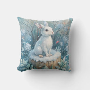 A Cute Hare in Winter Cushion
