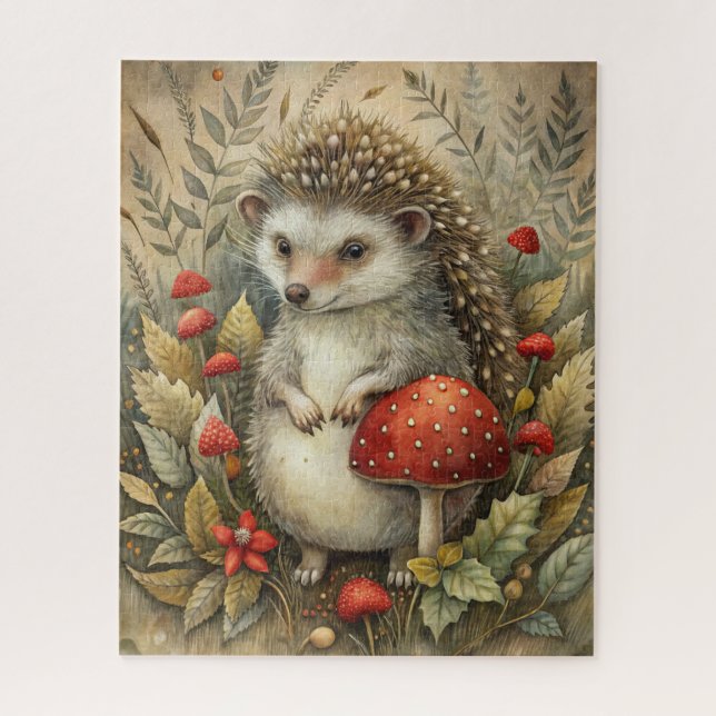 A Cute Hedgehog in Forest Jigsaw Puzzle (Vertical)
