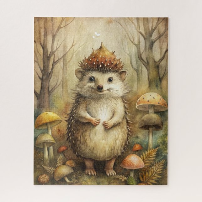 A Cute Hedgehog in Forest Jigsaw Puzzle (Vertical)