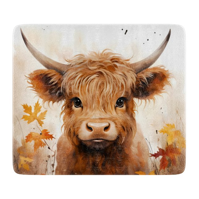 A Cute Highland Cow Series Design 1 Cutting Board (Front)