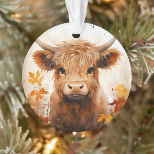 A Cute Highland Cow Series Design 1 Ornament