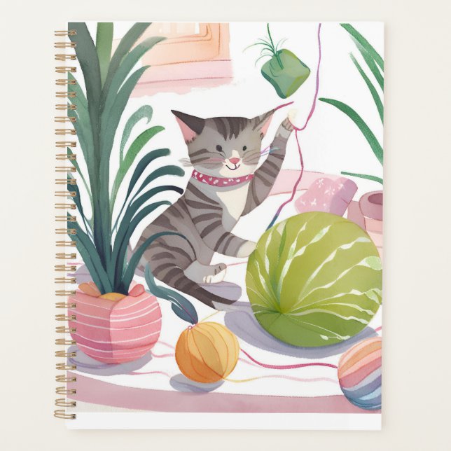 A cute kitten's notebook planner (Front)