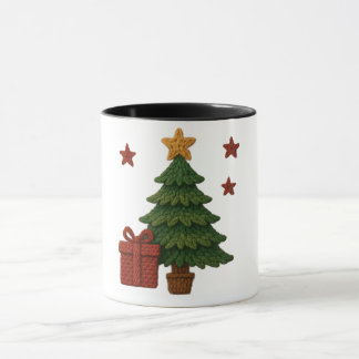 A cute knit tree gift mug