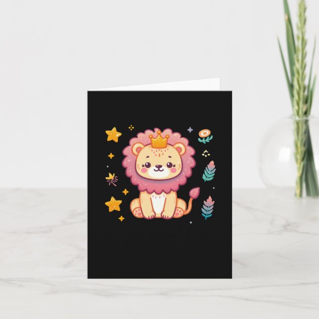 A Cute Lion Sticker  Card (Front)