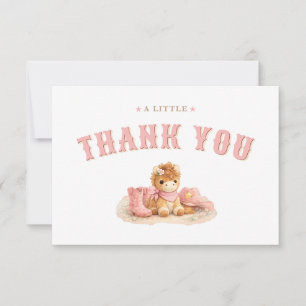 A Cute Little Cowgirl Baby Girl Shower Thank You Card