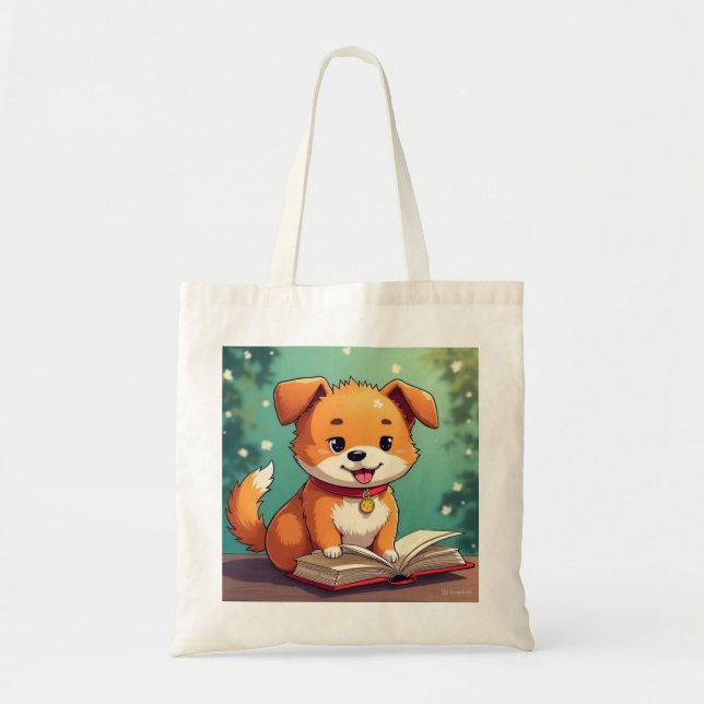 A cute little dog tote bag (Front)