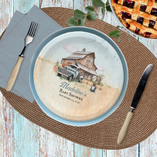 A Cute Little Farmer Baby Shower Paper Plate