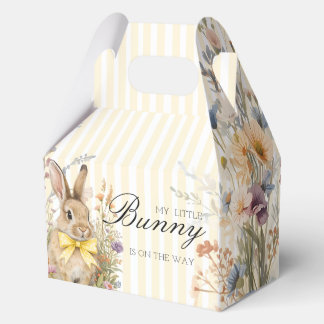 A cute little Floral Bunny Yellow Bow Baby Shower  Favour Box
