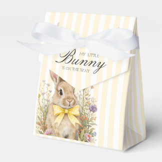 A cute little Floral Bunny Yellow Bow Baby Shower  Favour Box