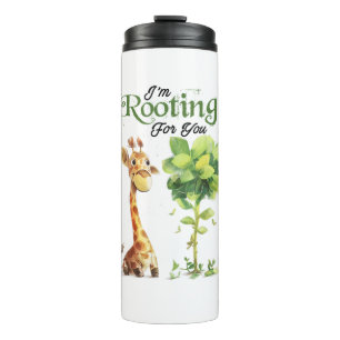 A Cute Little Giraffe With The Tree, Rooting For Y Thermal Tumbler