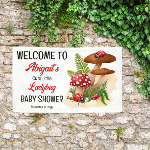 A Cute Little Ladybug Is On Her Way Baby Shower Banner
