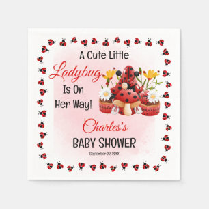 A Cute Little Ladybug Is On Her Way Baby Shower Napkin