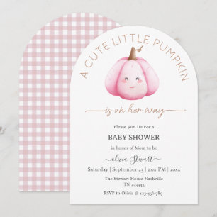 A cute little pumpkin is on her way Baby Shower Invitation