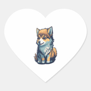 A Cute Little Puppy Heart Sticker