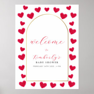A Cute Little Sweetheart Arch Baby Shower Welcome  Poster