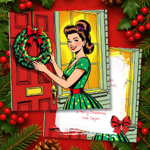 A Cute Mid-Century Nostalgic Feeling Christmas  Holiday Card