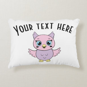 A cute owl design - add your own text decorative cushion
