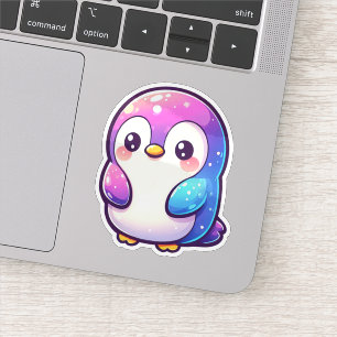 A cute pastel penguin with a vibrant gradient