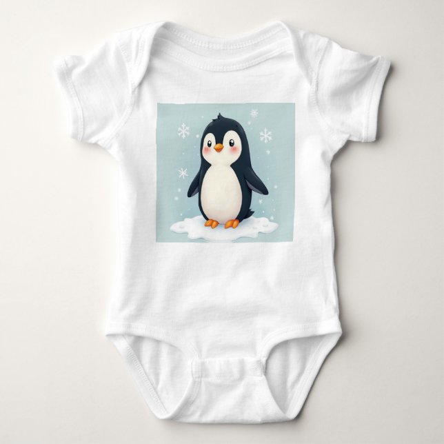 a cute penguin Baby Bodysuit (Front)