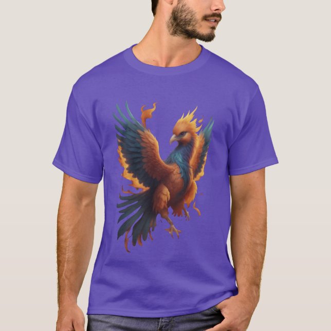 a cute phoeni bird surrounded by flames girl T-Shirt (Front)