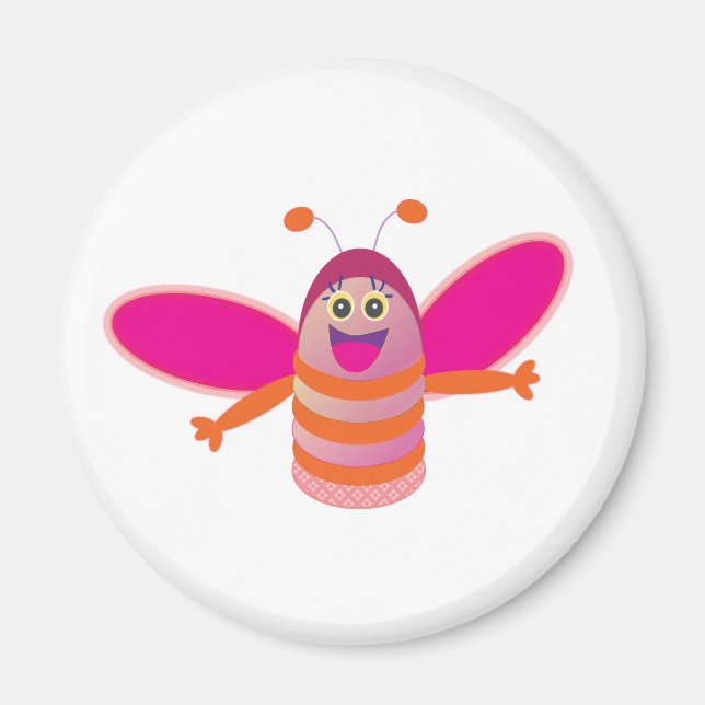 A cute pink bee magnet (Front)