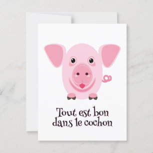 A cute pink pig funny gift for the Boss Day Postcard