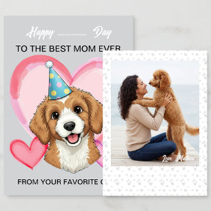 A cute Poodle on a special occasion for Mum Holiday Card
