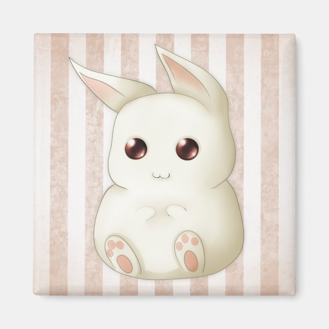 A Cute Puffy Kawai Bunny Rabbit Magnet (Front)