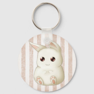 A Cute Puffy Kawaii Bunny Rabbit Key Ring