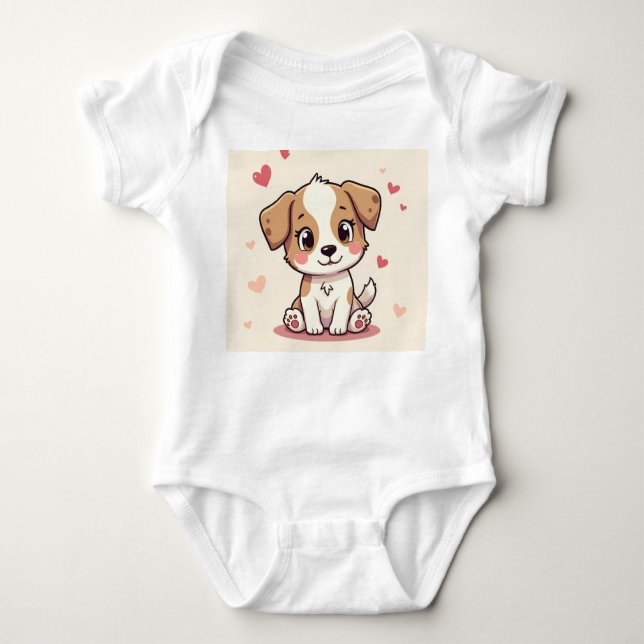 a cute puppy baby bodysuit (Front)