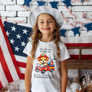 A cute puppy firefighter drives a miniature truck T-Shirt