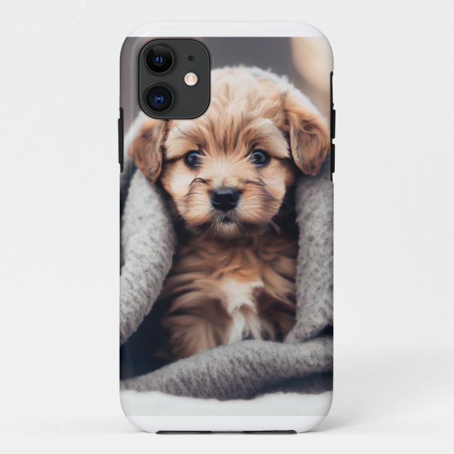 A Cute Puppy On A Cold Winter  Case-Mate iPhone Case (Back)