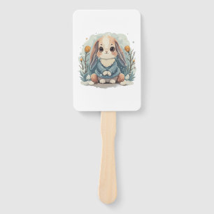 A cute rabbit animal hand fan