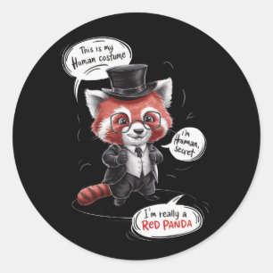 A cute red panda classic round sticker