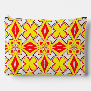 A cute red yellow white trendy classic pattern accessory pouch