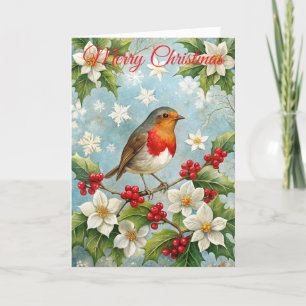 A Cute Robin Christmas Holiday Card