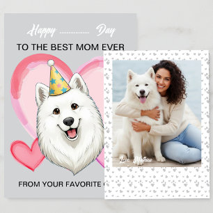 A cute Samoyed on a special occasion for Mum Holiday Card