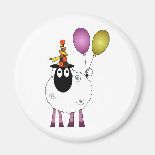 A cute sheep at party time. magnet