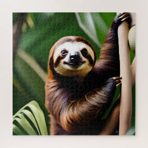 A Cute Smiling Sloth Jigsaw Puzzle
