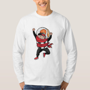 A cute sushi roll with a ninja bandanna, striking T-Shirt
