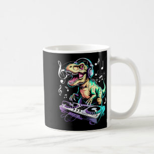 A Cute T-rex Playing Electronic Music Funny Dj Din Coffee Mug