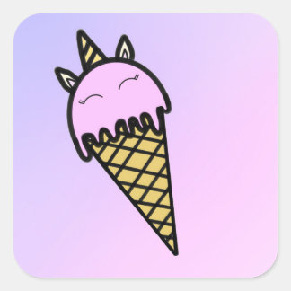 A cute unicorn ice-cream cone sticker