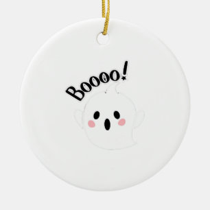 A Cute White Boo Creative Casual Ceramic Ornament