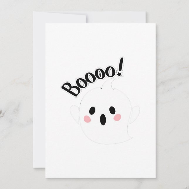 A Cute White Boo Creative Casual Holiday Card (Front)