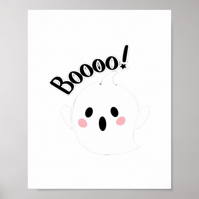 A Cute White Boo Creative Casual Poster (Front)