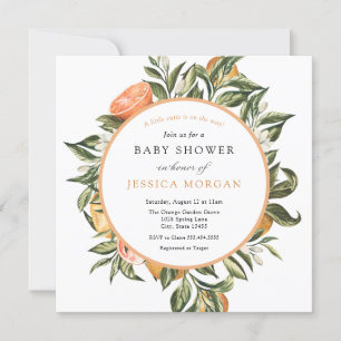 A cutie is on the way Citrus Baby Shower Invitation