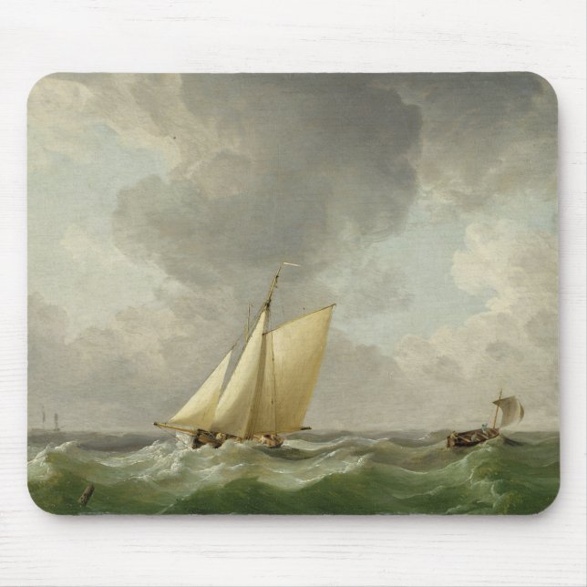 A Cutter in a Strong Breeze (oil on copper) Mouse Pad (Front)
