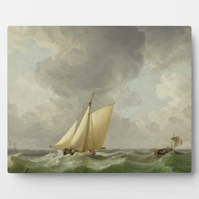 A Cutter in a Strong Breeze (oil on copper) Plaque (Front)
