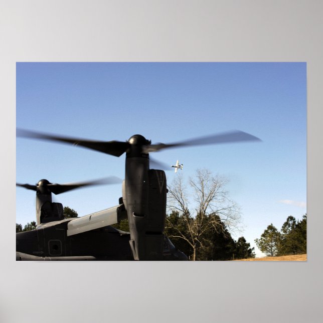 A CV-22 Osprey prepares to take off Poster (Front)